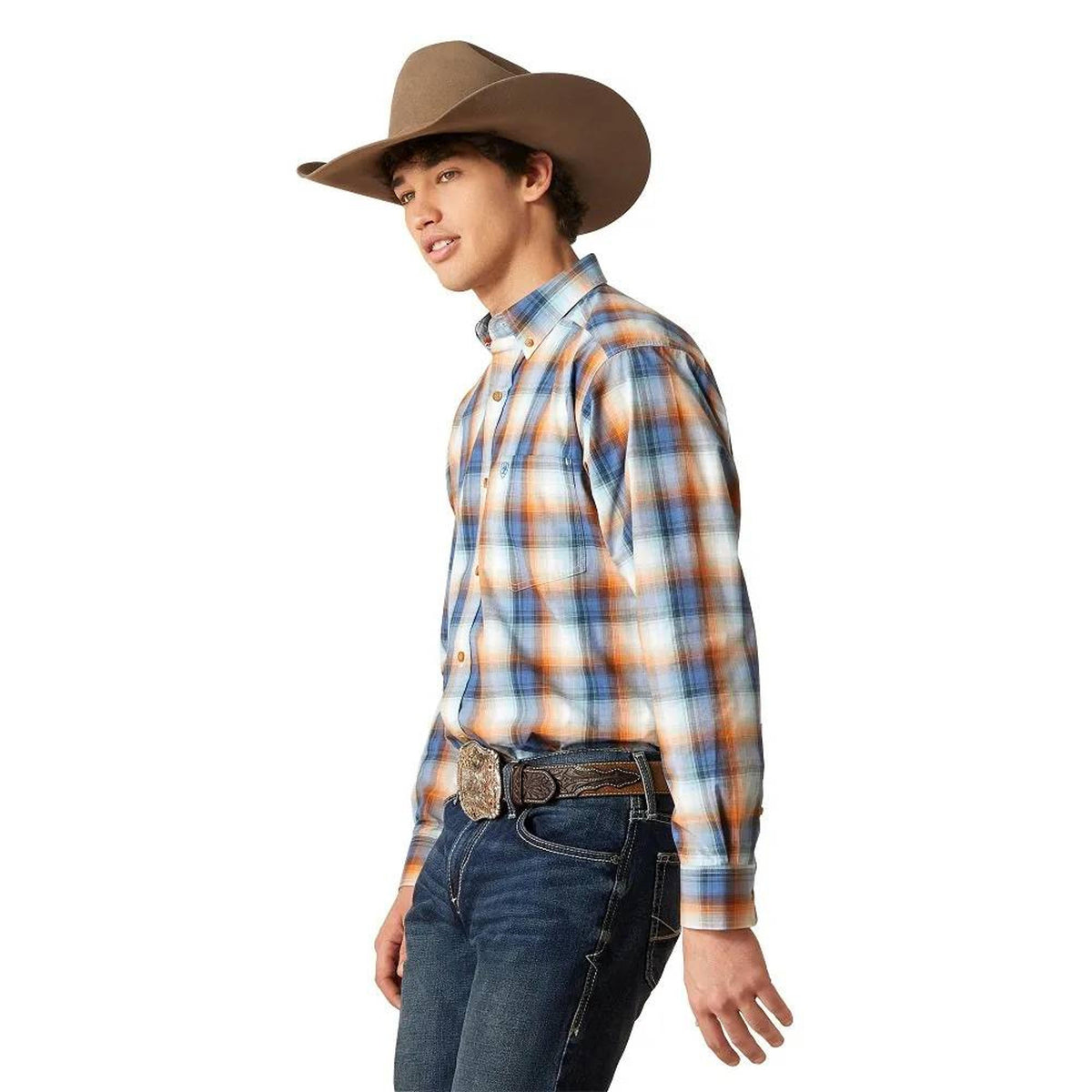 Ariat Mens Pro Greer Long Sleeve Shirt White-10046523