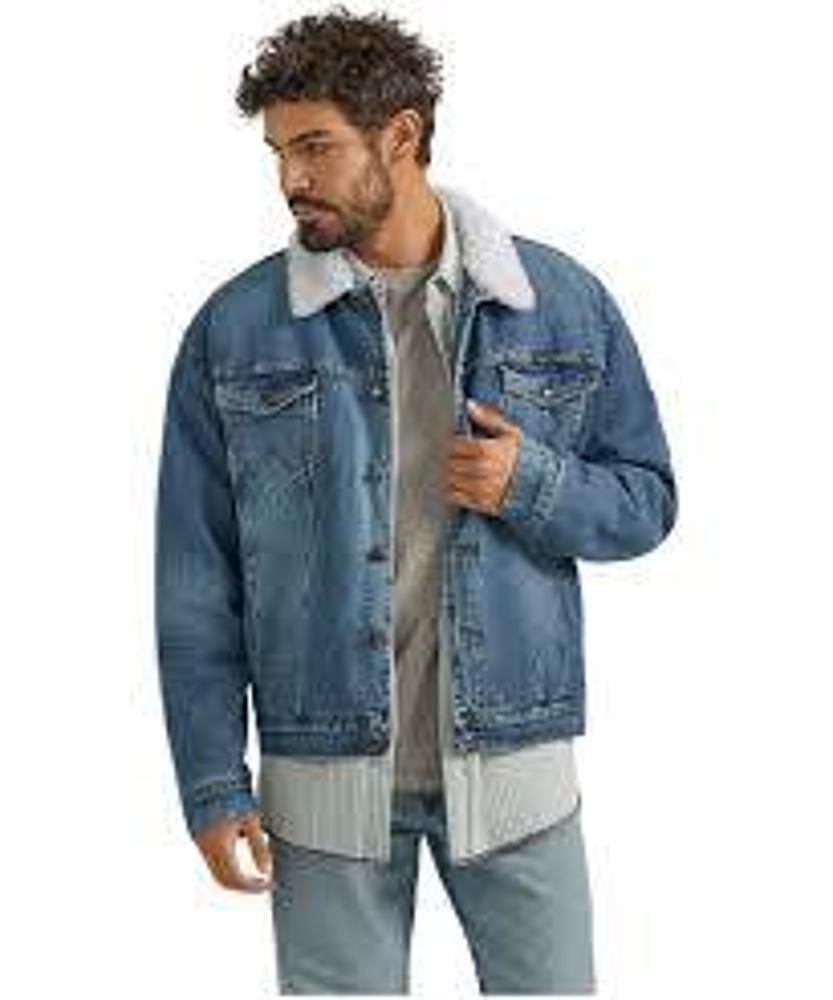Wrangler Mens Sherpa Lined Jacket Denim-112352846