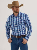 Wrangler Mens Checotah Blue Print - Mens Shirt-112355375