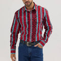Wrangler Mens Checotah Aztec Red Western Shirt-112355376