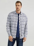 Wrangler Mens Retro Premium Mens Navy Diamonds Long Sleeve Grey-112356587