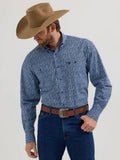 Wrangler Mens George Strait Blue Floral - Mens Shirt-112356614
