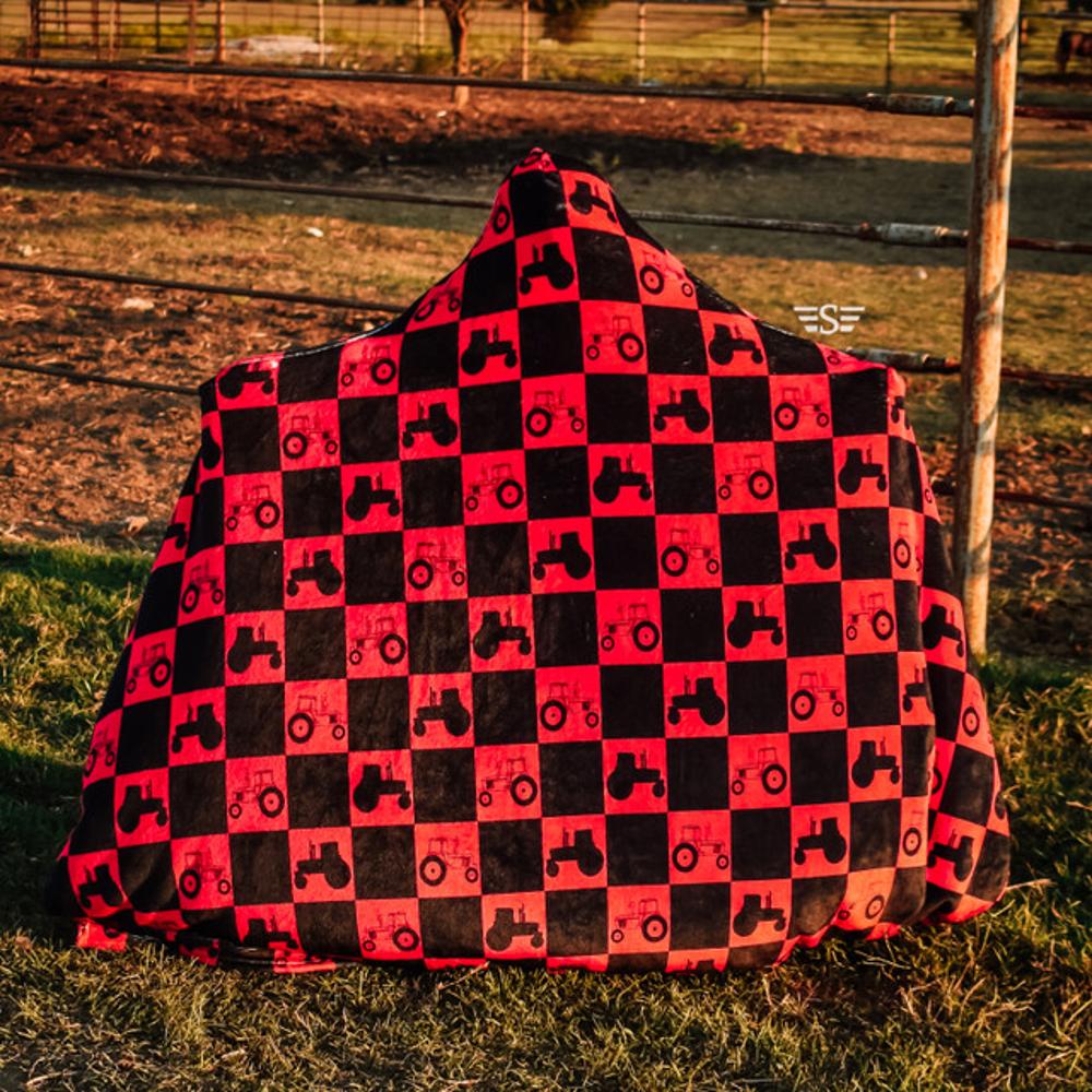 Flying S Red Tractor Blanket With Hood-1172-RDCKTR