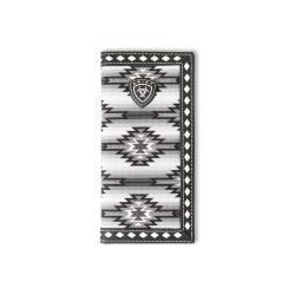 M&F Western Ariat Youth Rodeo Style Wallet Diamond Lacing Southwestern Fabric Black