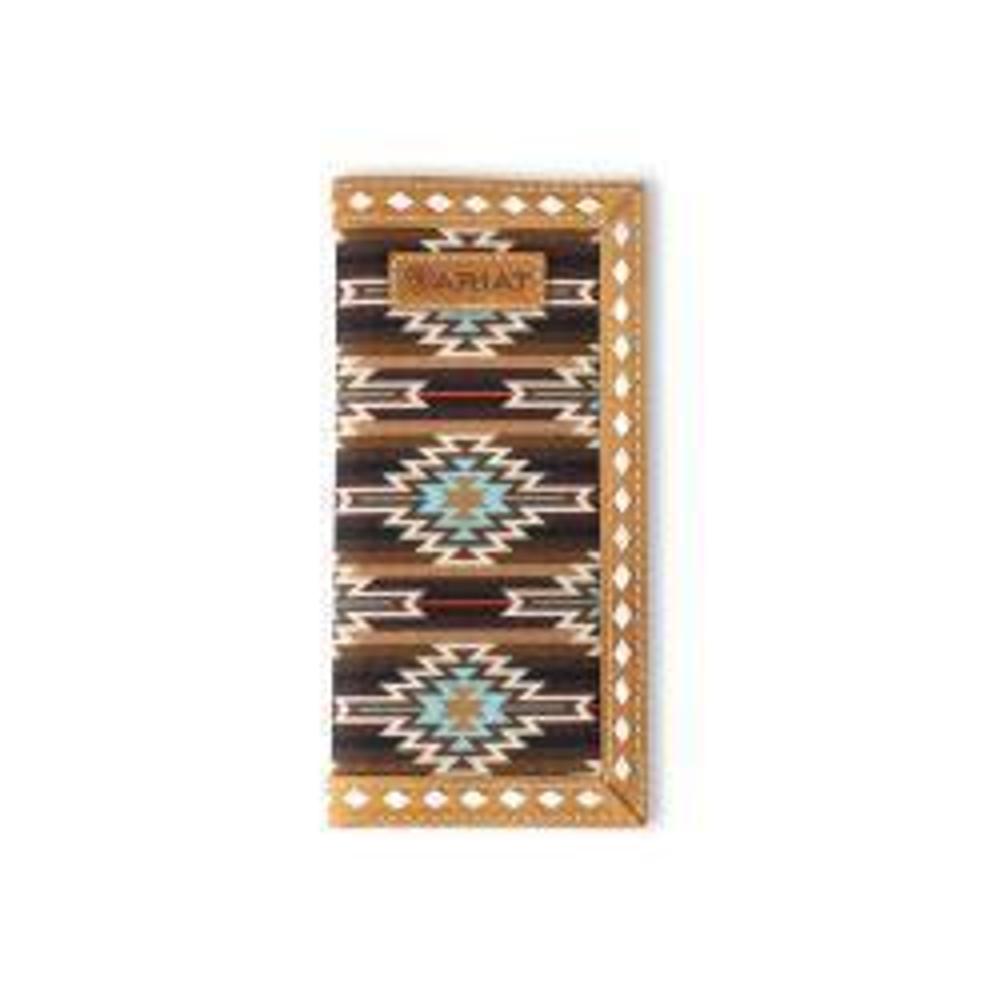 M&F Western Ariat Youth Wallet Rodeo Southwesten Diamond Lacing Brown