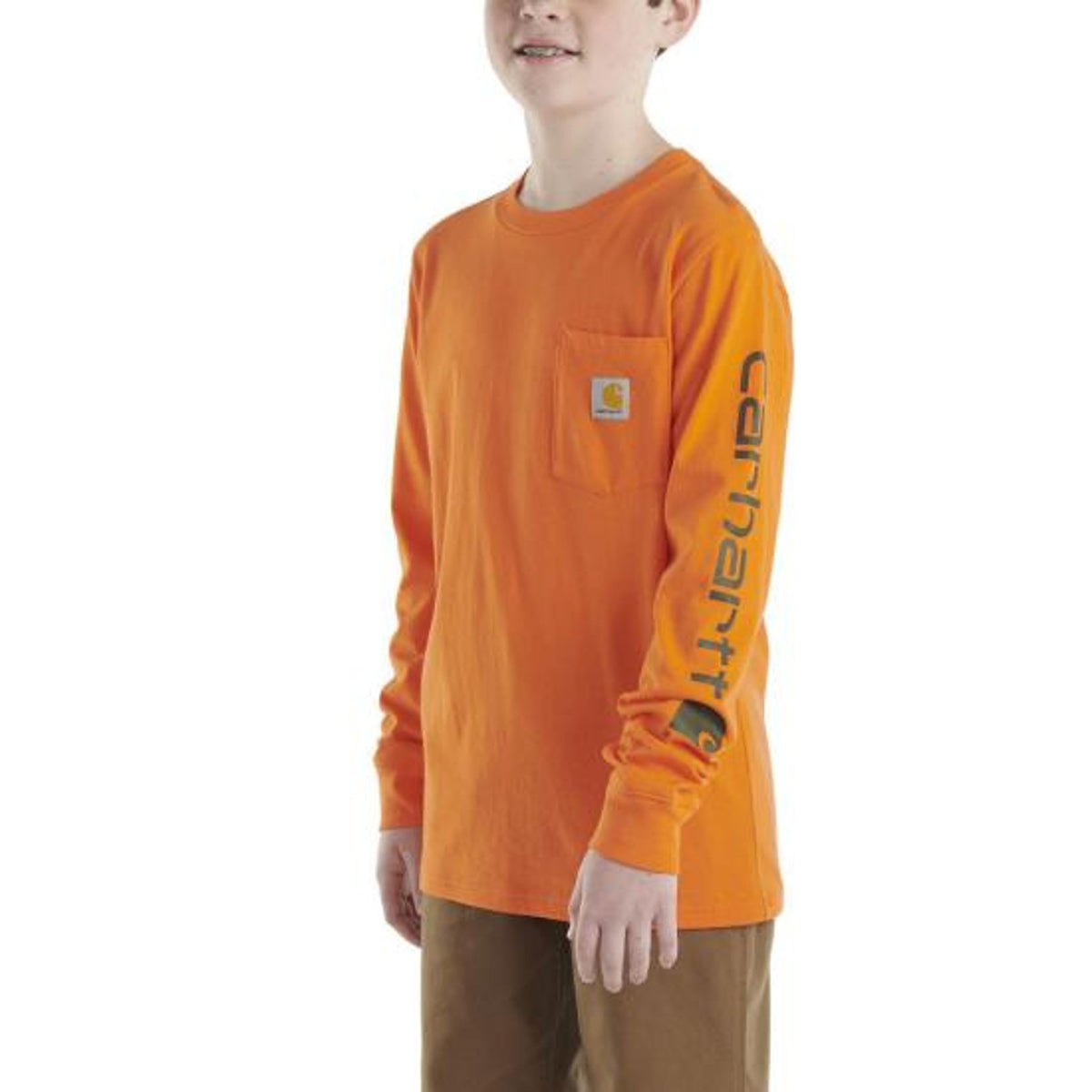 Carhartt Kids Long-sleeve Pocket T-shirt-CA6458-E165-Y