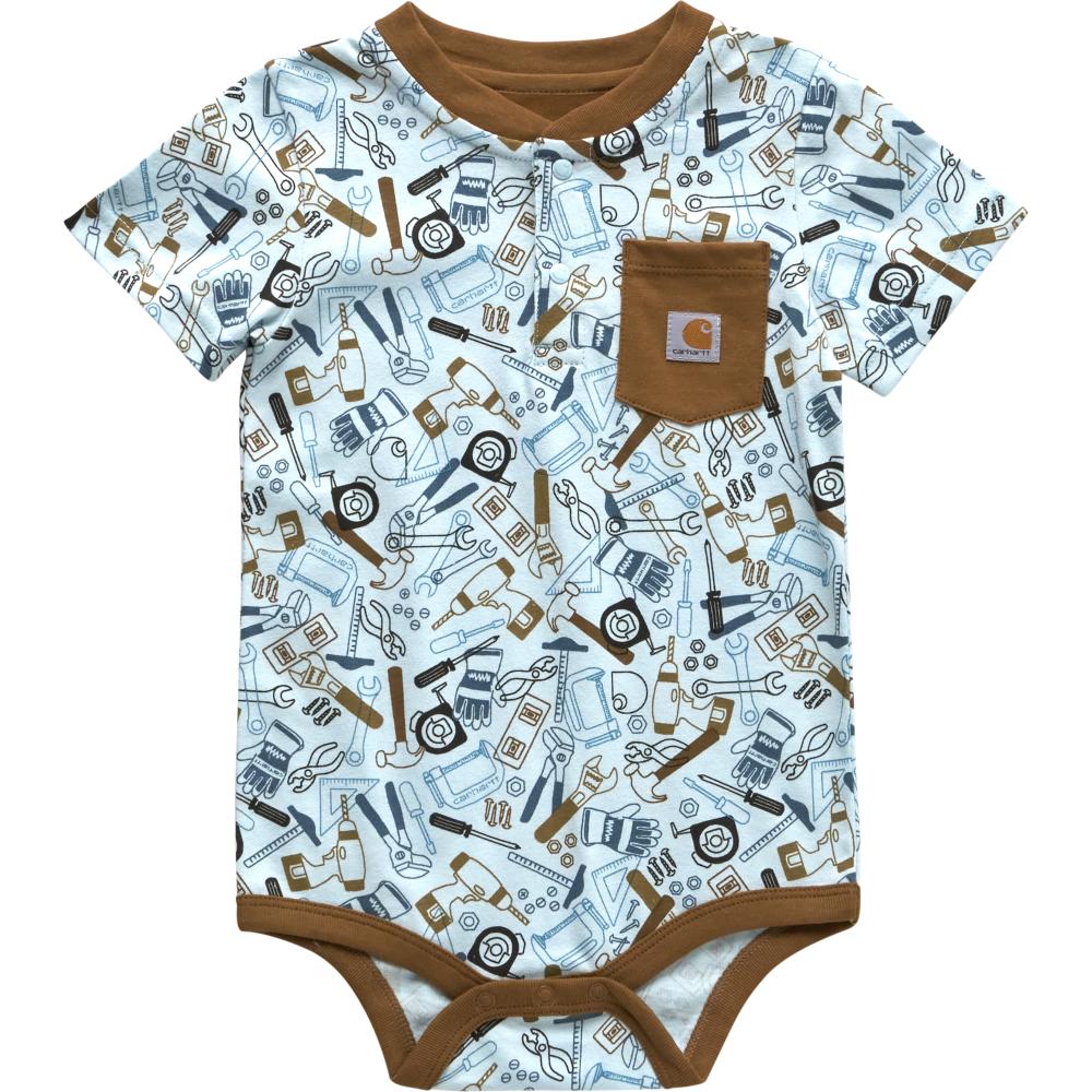 Carhartt Kids Short-Sleeve Henley Tools Bodysuit-CA6642-B348-I