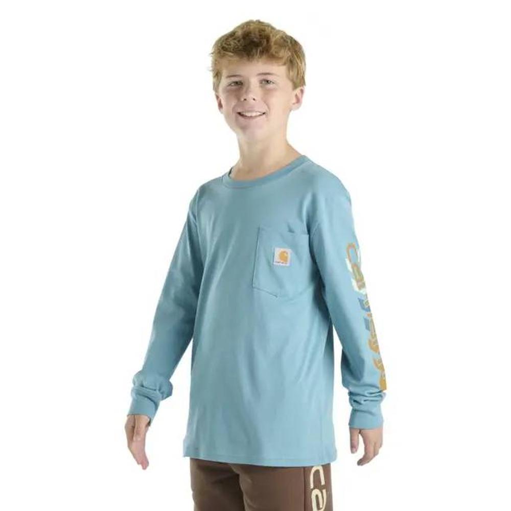 Carhartt Kids Long-Sleeve Graphic Pocket T-Shirt-CA6699-HL0-J