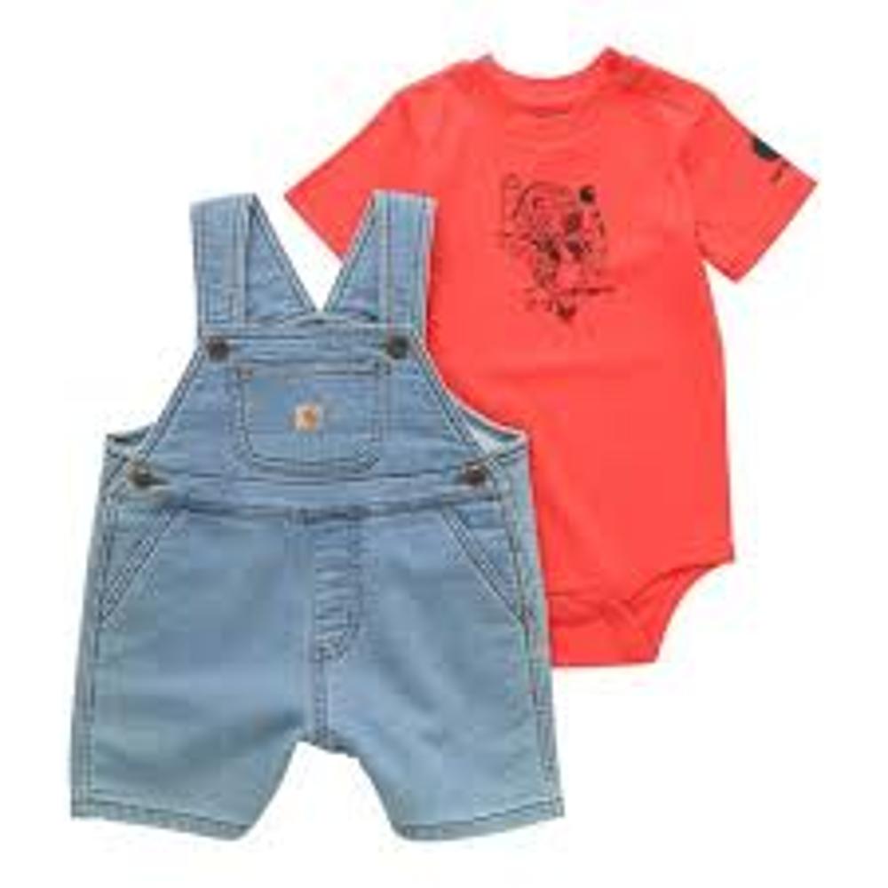 Carhartt Kids Ss Bodysuit And Denim Shortall Set-CG8972-N108-I