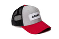 Jd Productions Inc Caseih Logo Hat Heather Gray With Red Brim Black Mesh