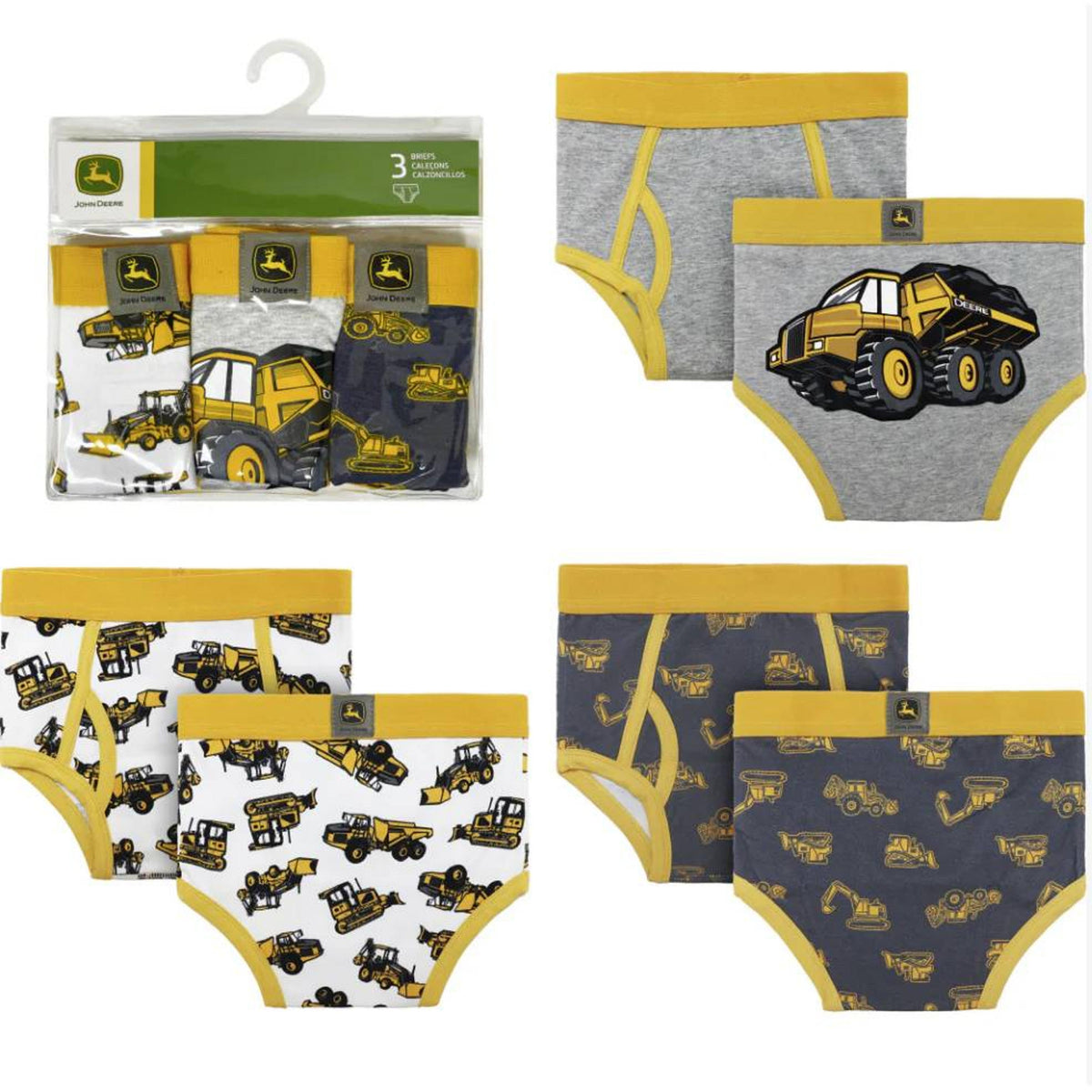 John Deere Kids 3 Pack Construction Brief-J4U153YT1