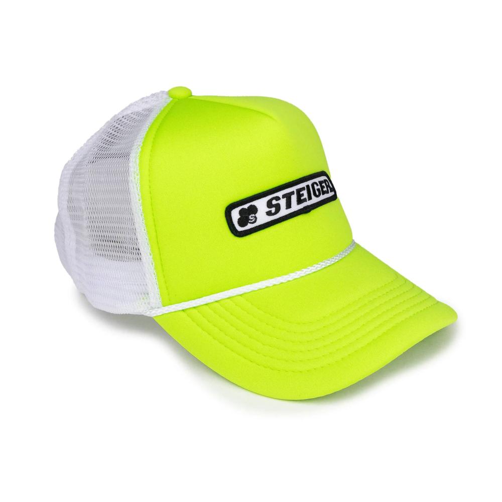 JD Productions Steiger Logo Hat, Neon Green Foam