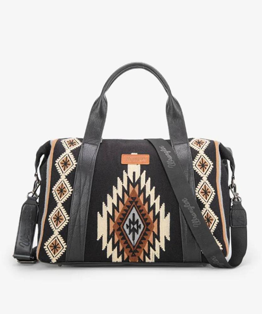 Montana West Wrangler Southwestern Print Duffle Bag-WG174-5110BK
