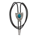 Western Express Bolo-Silver Arrowhead Mirrored Stone-BT-9