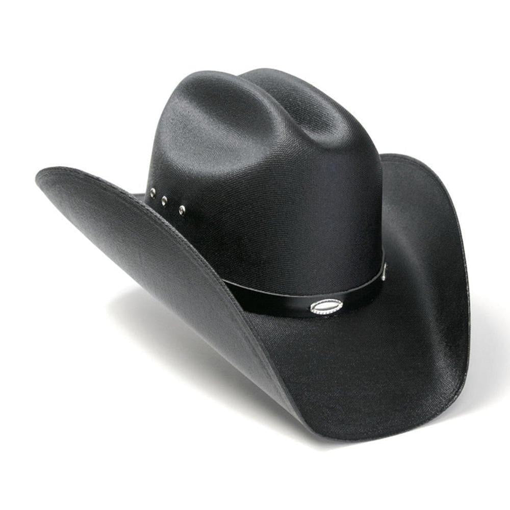Western Express Inc Black Straw Cattleman Silver Concho-CA-4BLK-E-ADULT