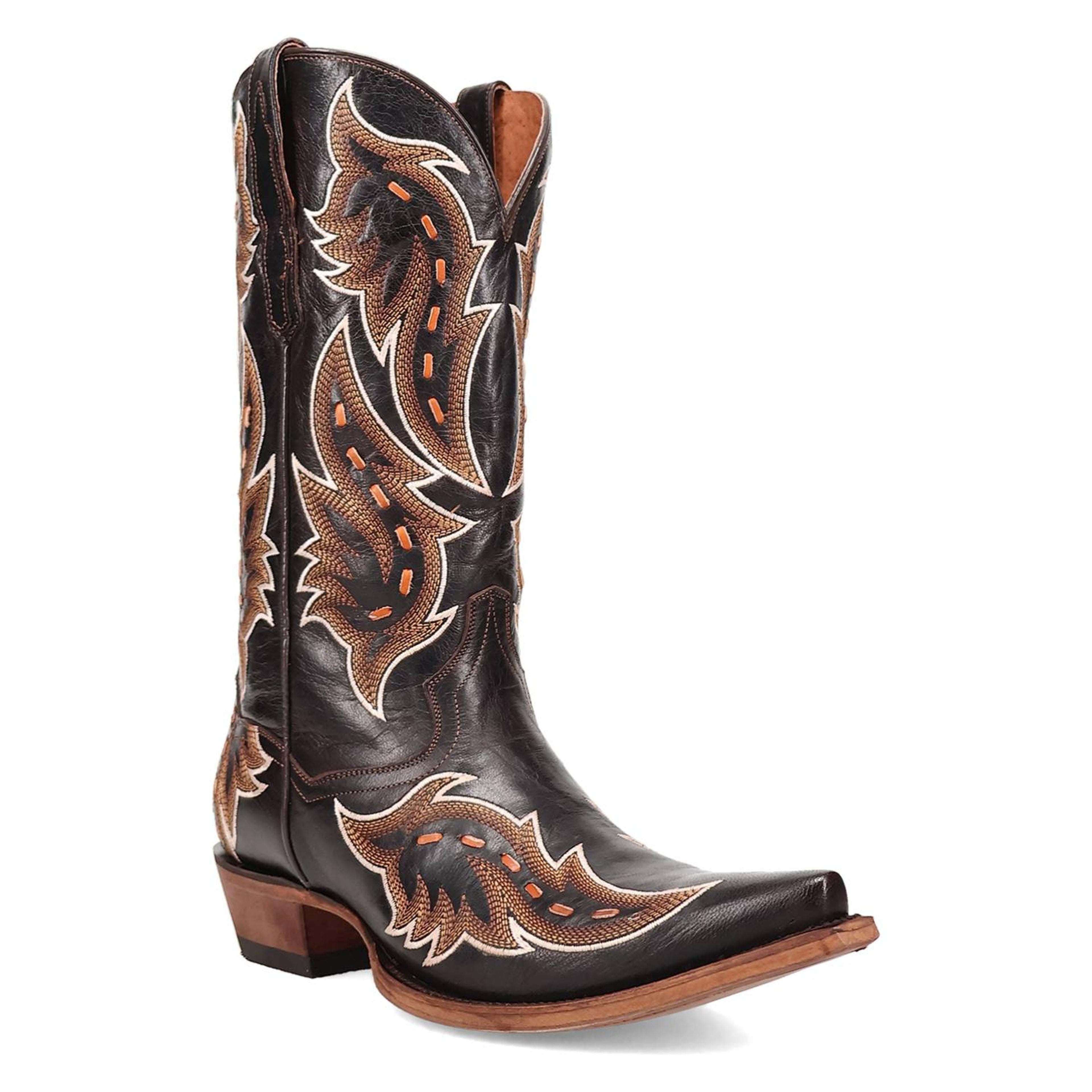 Dan Post Mens Black Lace Racer Snip Western Lace-Up Boot-DP7014