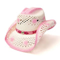 Western Express Inc Straw-White With Pink Trim Straw-LIN-56PINK