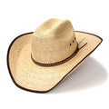 Western Express White With Aqua Trim Straw Hat-PAL-12