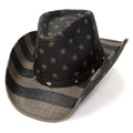 Western Express Inc Black & Gray Americana Straw Western Hat-RA-310BG
