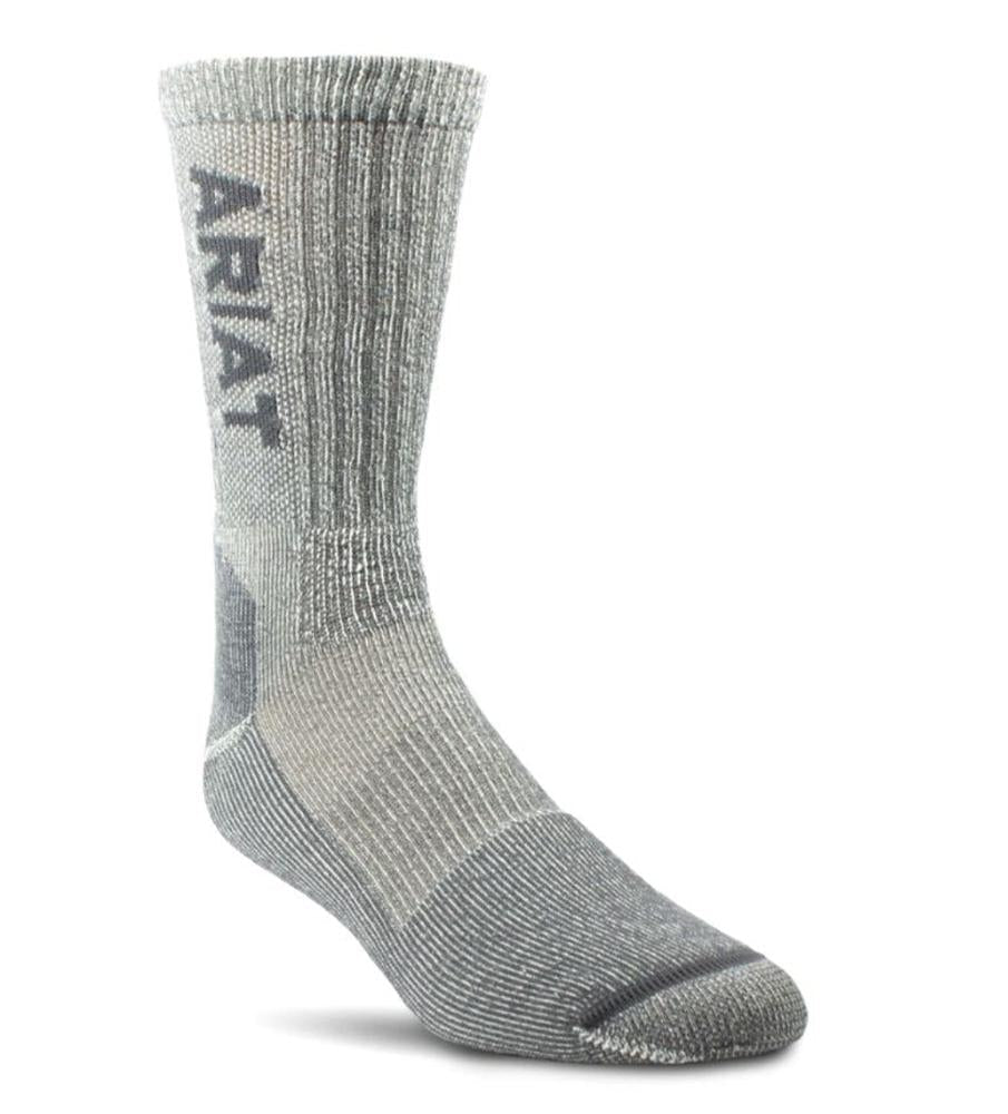 Ariat Socks - Nester Work - Lightweight Merino Wool Blend Steel Toe Crew 1-Pair-AR2186-050