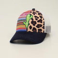 M and F Western Ariat Ladies Cap Serape Leopard Cactus Multicolor - Un