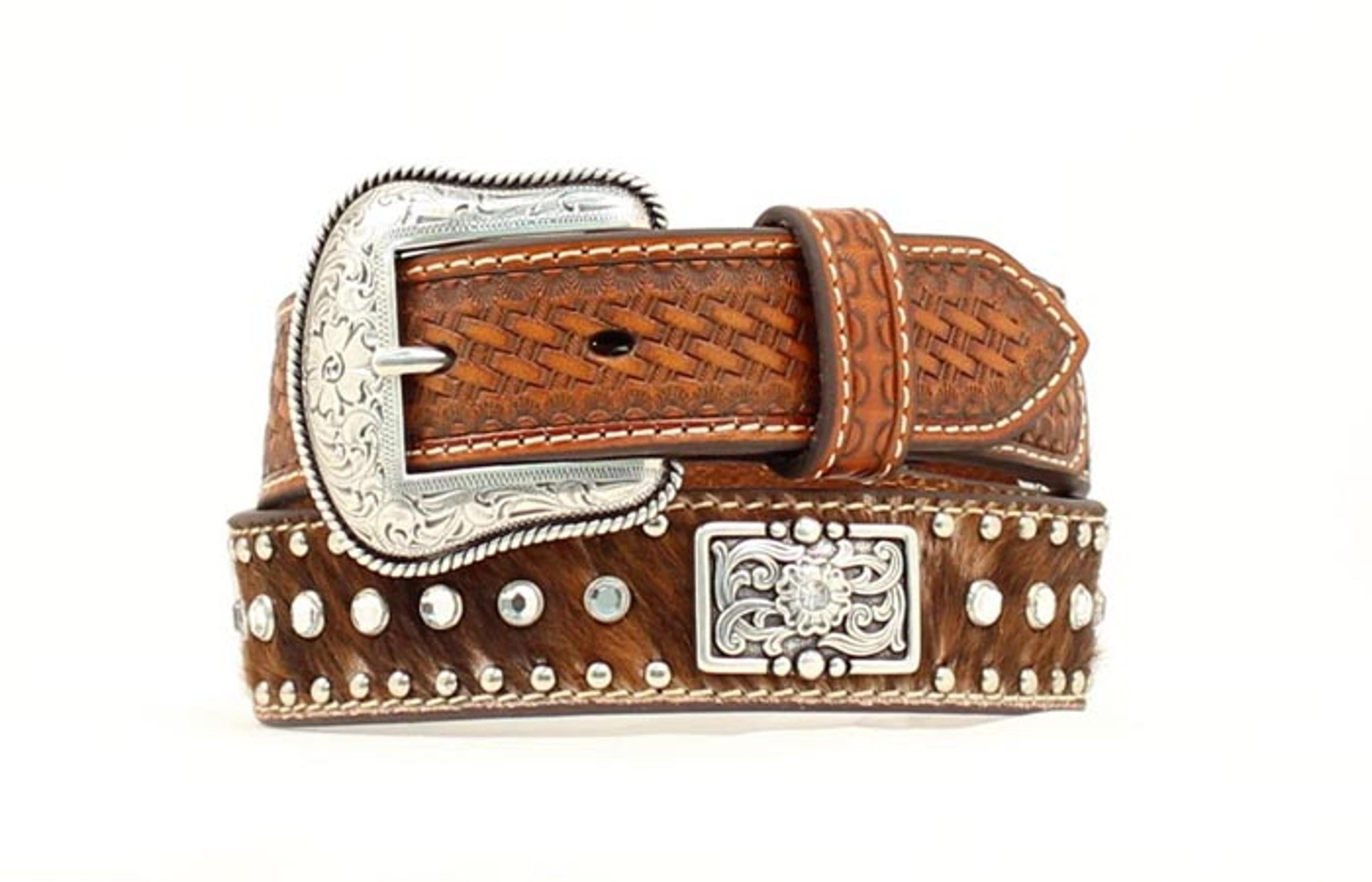M and F Western Nocona Boys Calfhair Belt - Mens