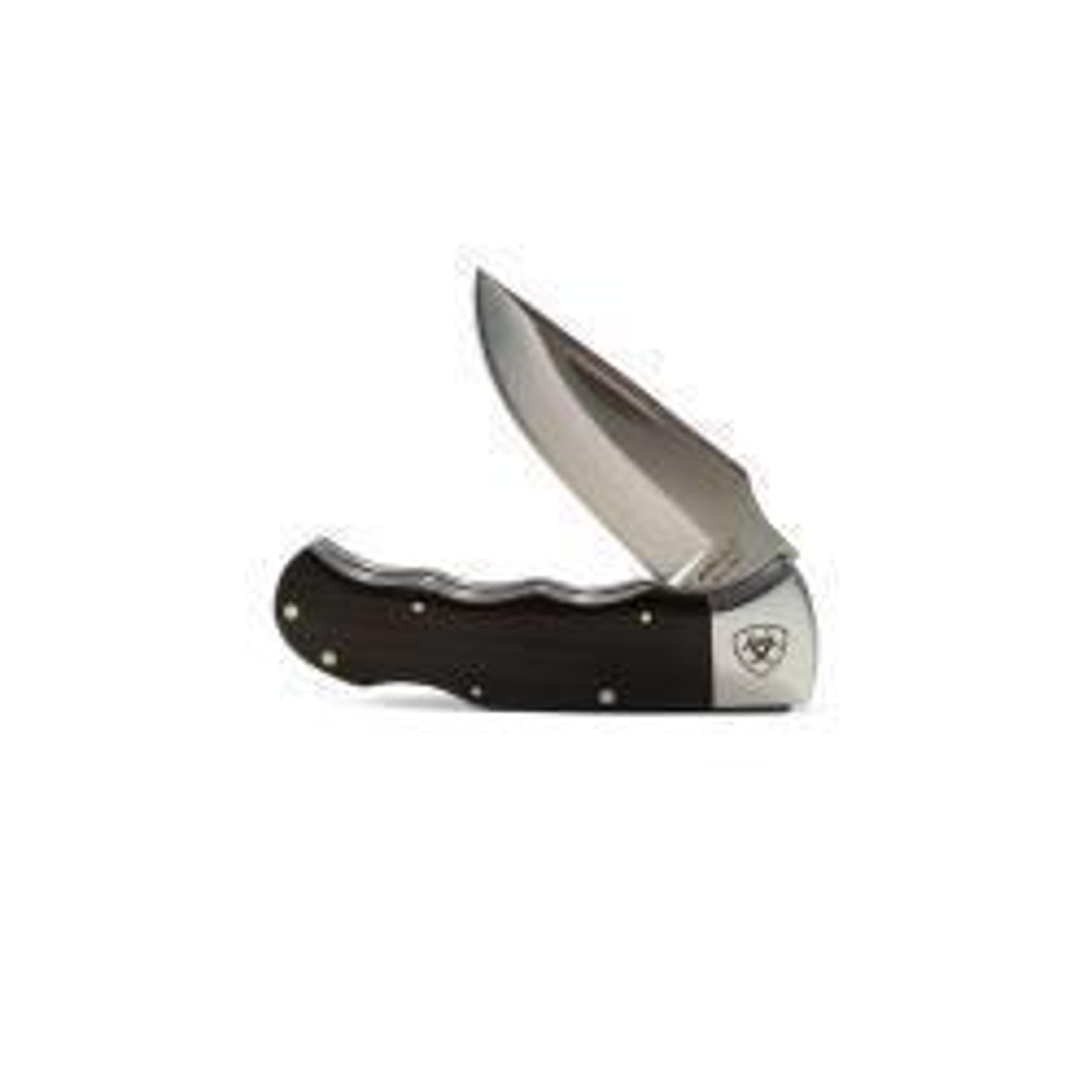 M and F Western Ariat Knife Smooth Blade Black - Mens