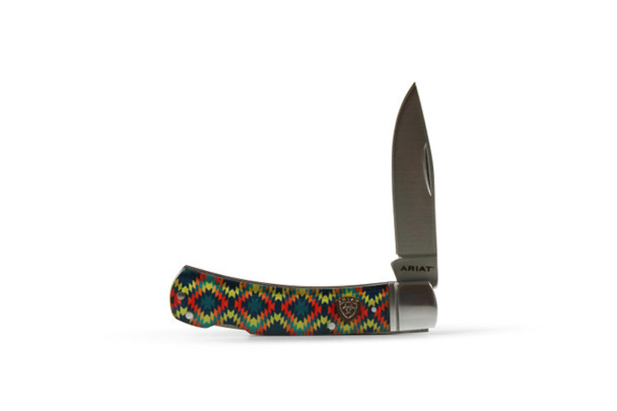 M and F Western Ariat Southwest Folding Knife - Mens