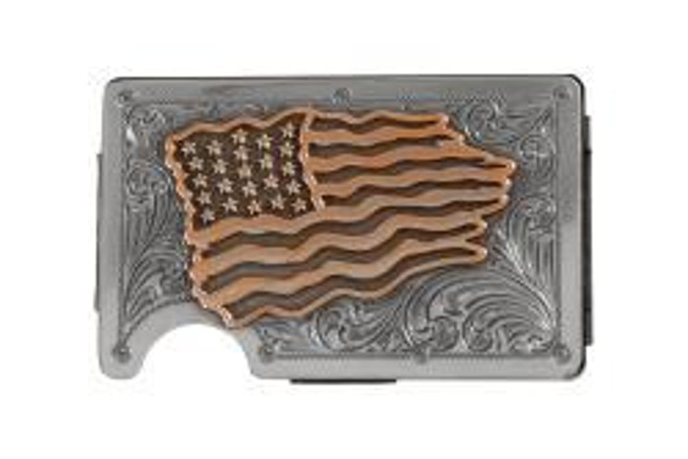M&F Western 3D Mens Smart Wallet Distressed Flag Multicolor