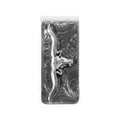 3D Mens Metal Money Clip Long Horn Silver-D2500017136