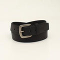 M and F Western Ariat 1 1/2" Beveled Edge Embroidered Logo Black - Men