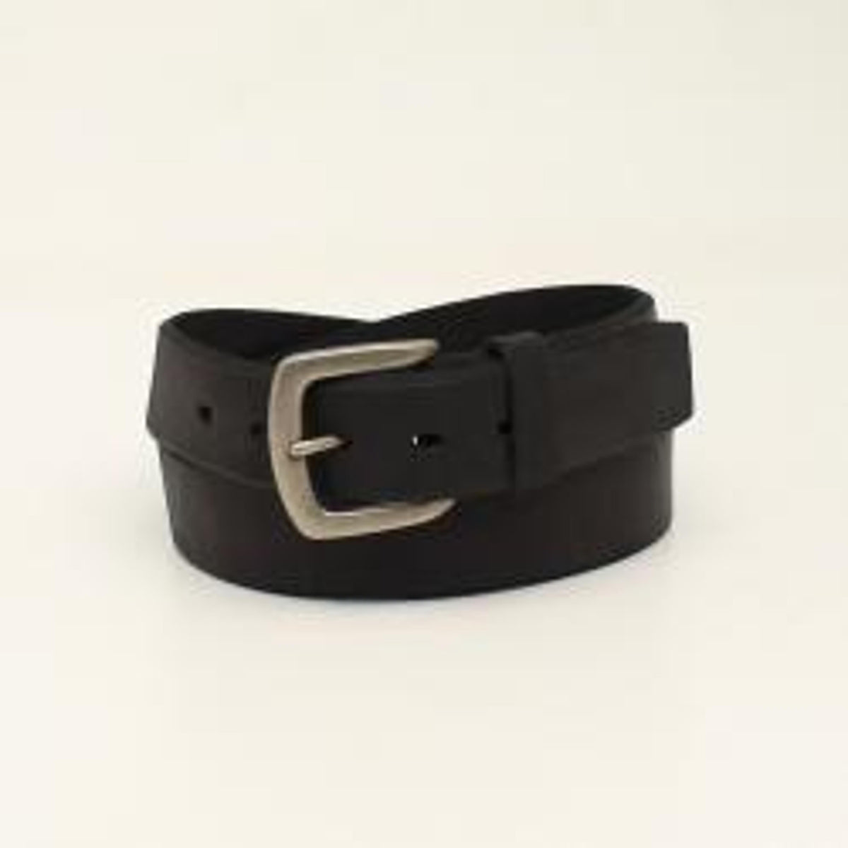 M and F Western Ariat 1 1/2" Beveled Edge Embroidered Logo Black - Men