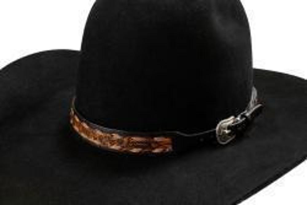 M&F Western Twister Hatband Floral Tooling Buck Lace Black And Brown
