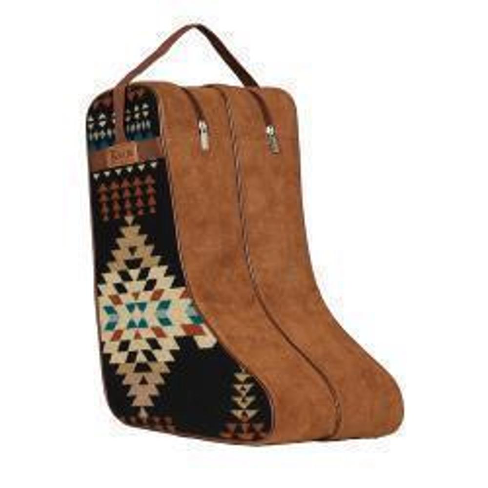 M&F Western Twister Boot Bag Southwestern Arrow Fabric Chocolate Brown