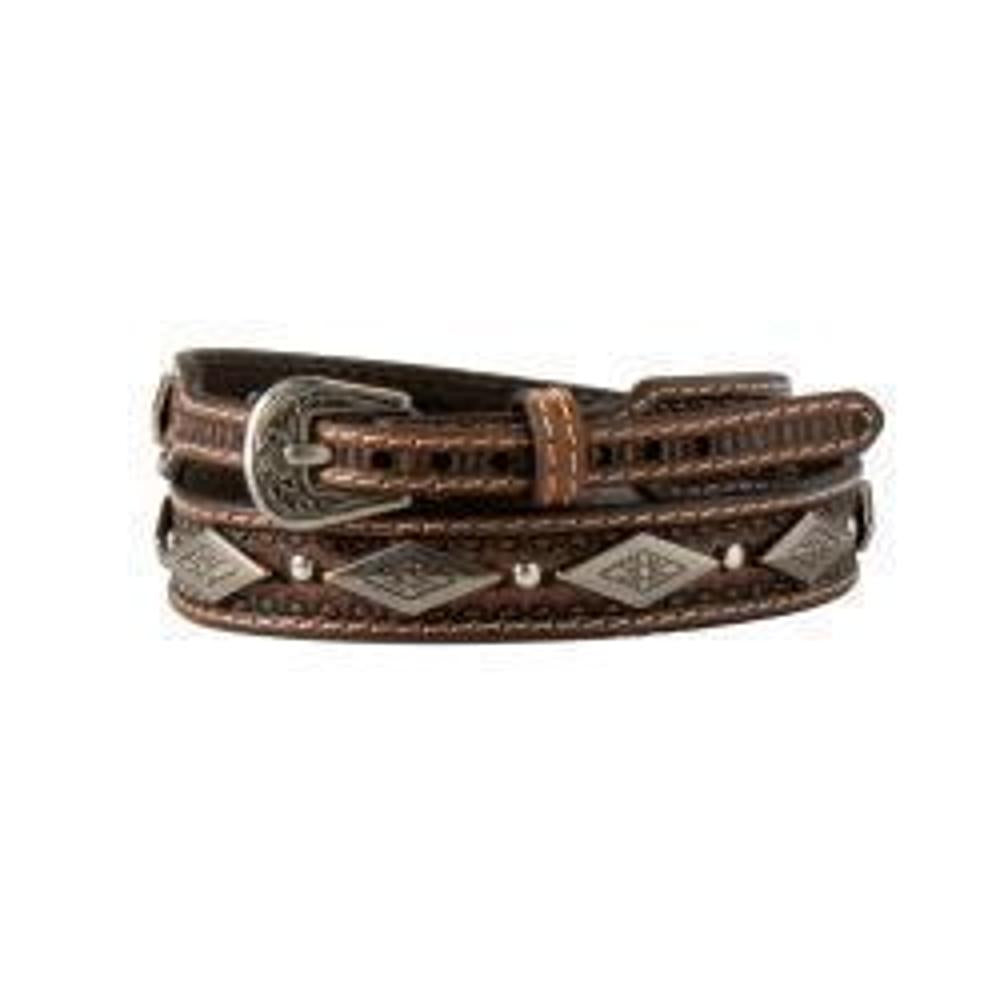 M&F Western 3D Western Hatband 3/8" - 1/2" Tri Concho Brown