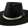 M&F Western 3D Hatband 3/4" Croc Tabs Lace Overlay Brown