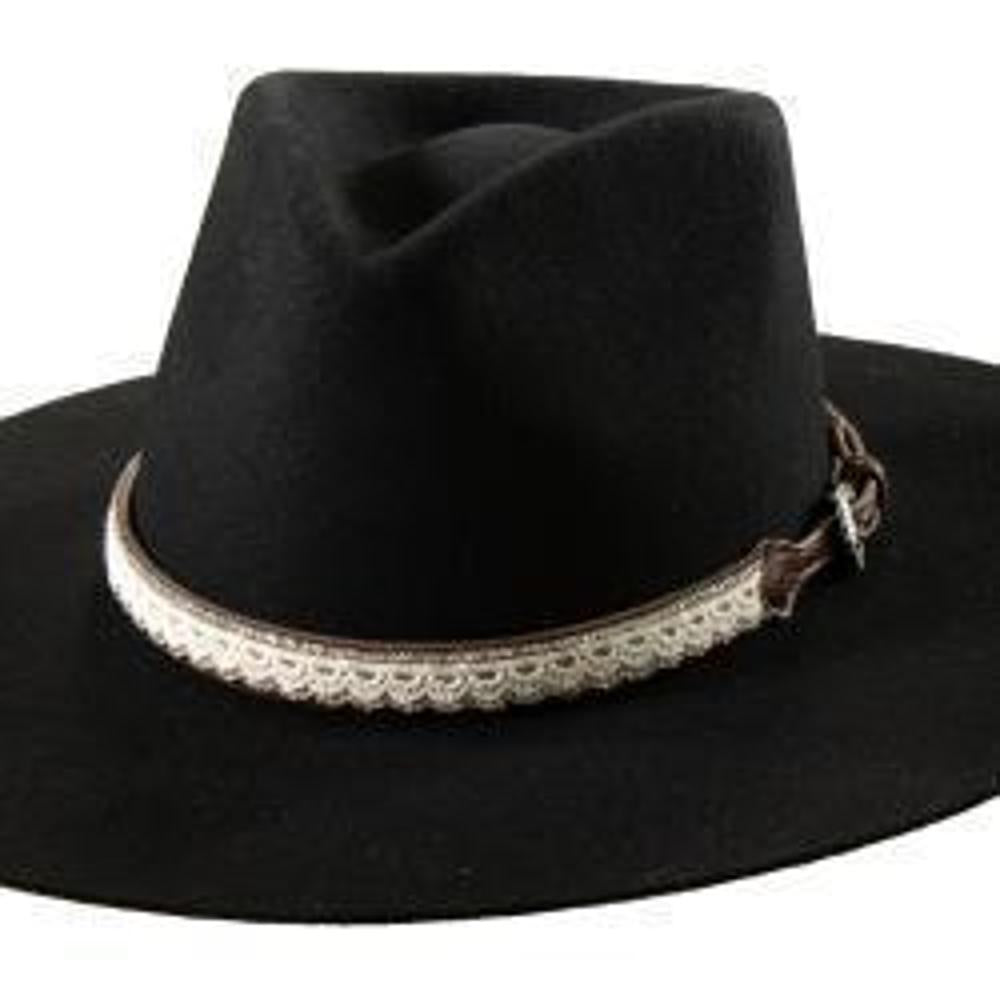 M&F Western 3D Hatband 3/4" Croc Tabs Lace Overlay Brown