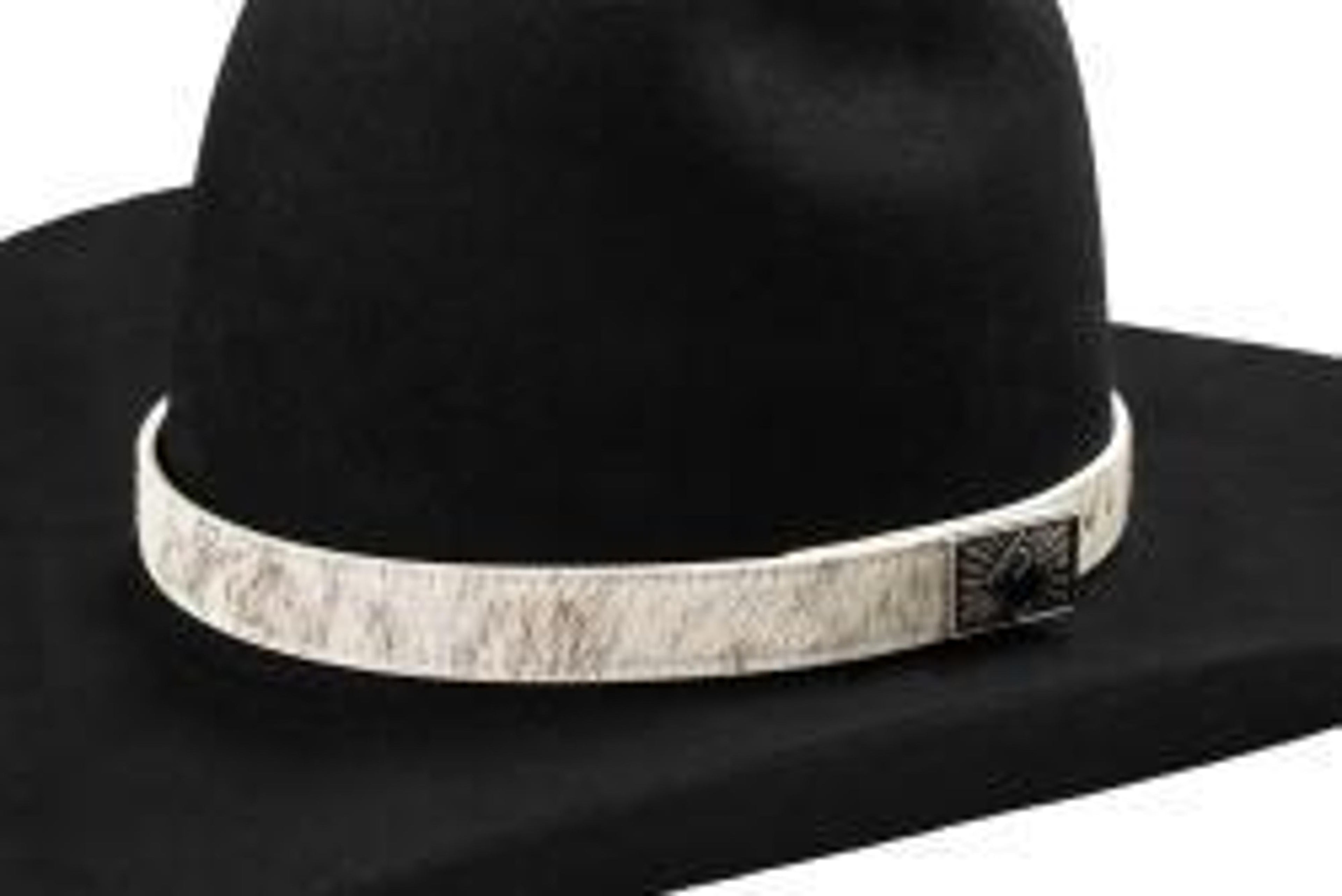 M and F Western 3d Hatband 3/4 Calf Hair Black Stone - Mens