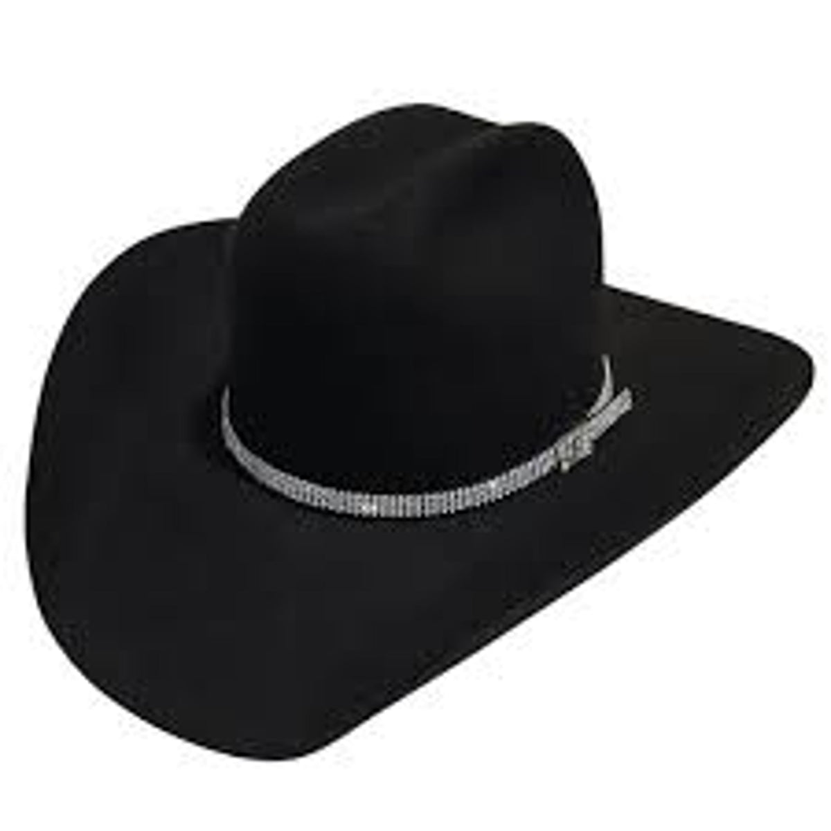 M and F Western Clear Crystal Hatband - Mens