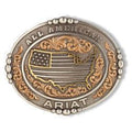 M and F Western Ariat Oval All American Antique Silver And Antique Gol