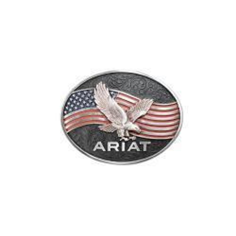 M and F Western Ariat Eagle American Flag Buckle - Mens