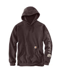 Carhartt Mens Loose Fit Midweight Logo Sleeve Graphic Hoodie Sepia-K288-BB3
