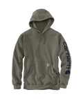 Carhartt Mens Loose Fit Midweight Logo Sleeve Graphic Hoodie Olive-K288-DOV