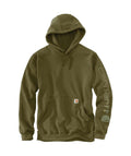 Carhartt Mens Loose Fit Midweight Logo Sleeve Graphic Hoodie Dark Gree-K288-GL8