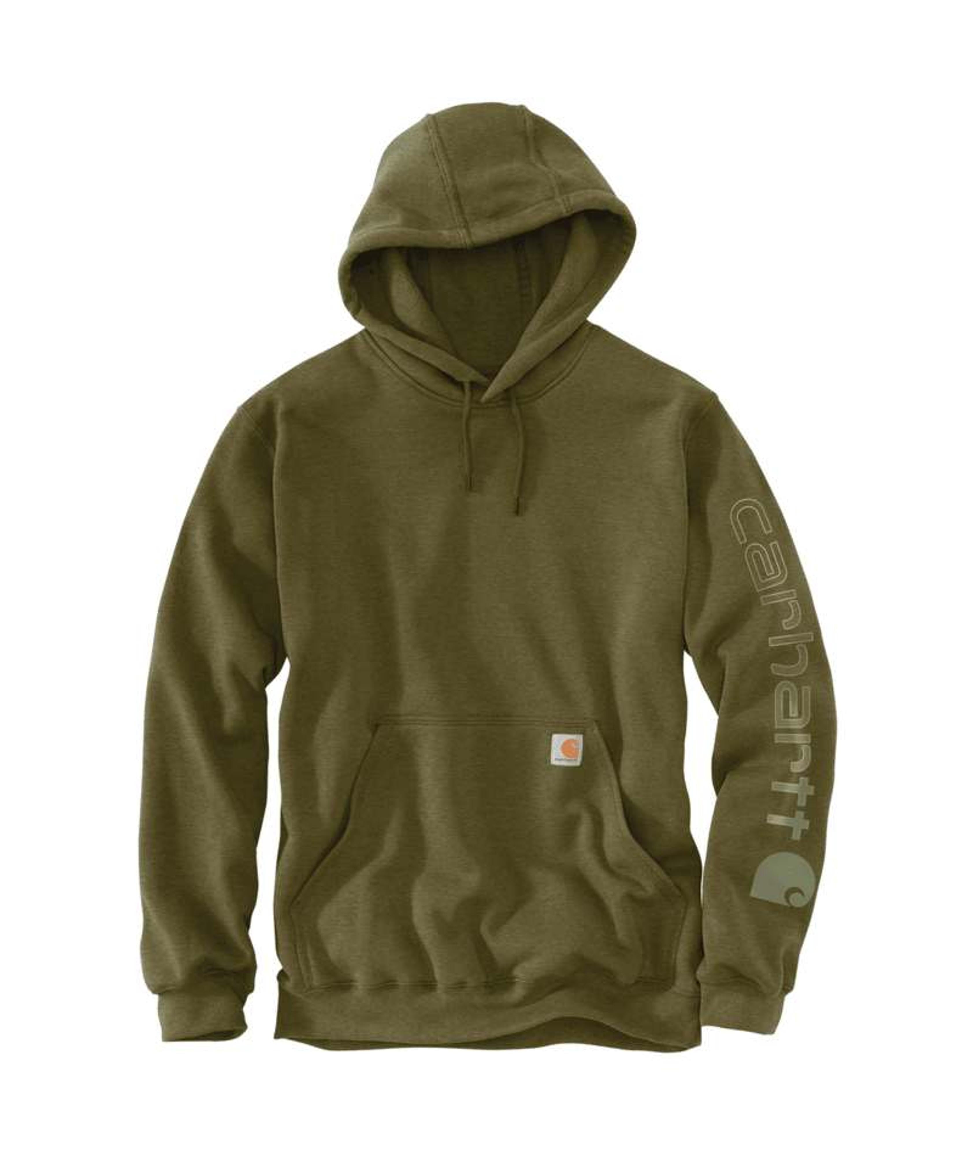 Carhartt Mens Loose Fit Midweight Logo Sleeve Graphic Hoodie Dark Gree-K288-GL8