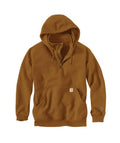 Carhartt Mens Rain Defender Loose Fit Heavyweight Quarter-Zip Hoodie - Brown-100617-BRN