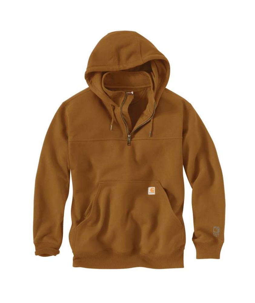 Carhartt Mens Rain Defender Loose Fit Heavyweight Quarter-Zip Hoodie - Brown-100617-BRN