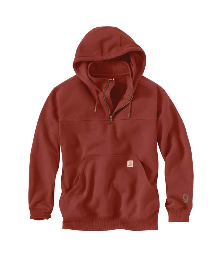 Carhartt Mens Rain Defender Loose Fit Heavyweight Quarter-Zip Hoodie - Spice Red-100617-RD1