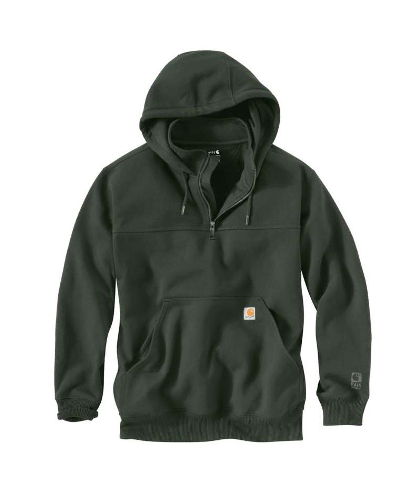 Carhartt Mens Rain Defender Loose Fit Heavyweight Quarter-Zip Hoodie - Forest Green-100617-GI5