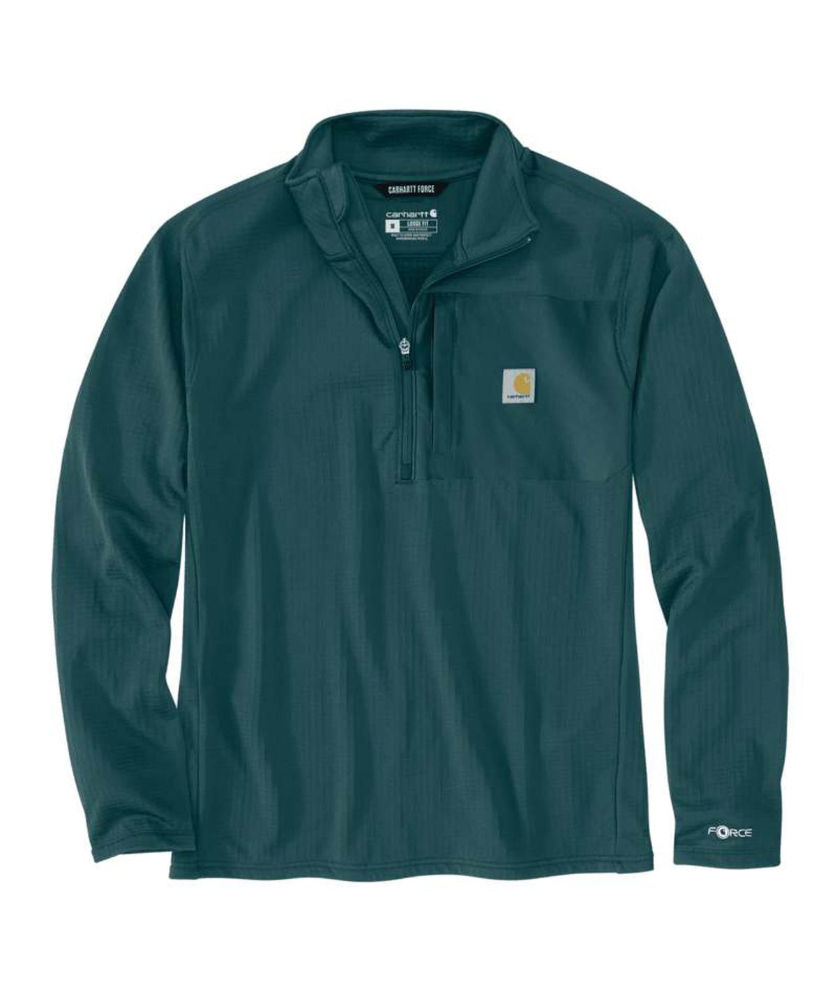 Carhartt Mens Force Relaxed Fit Mock Neck Half-Zip Fleece-Lined Shirt-106423-GM1